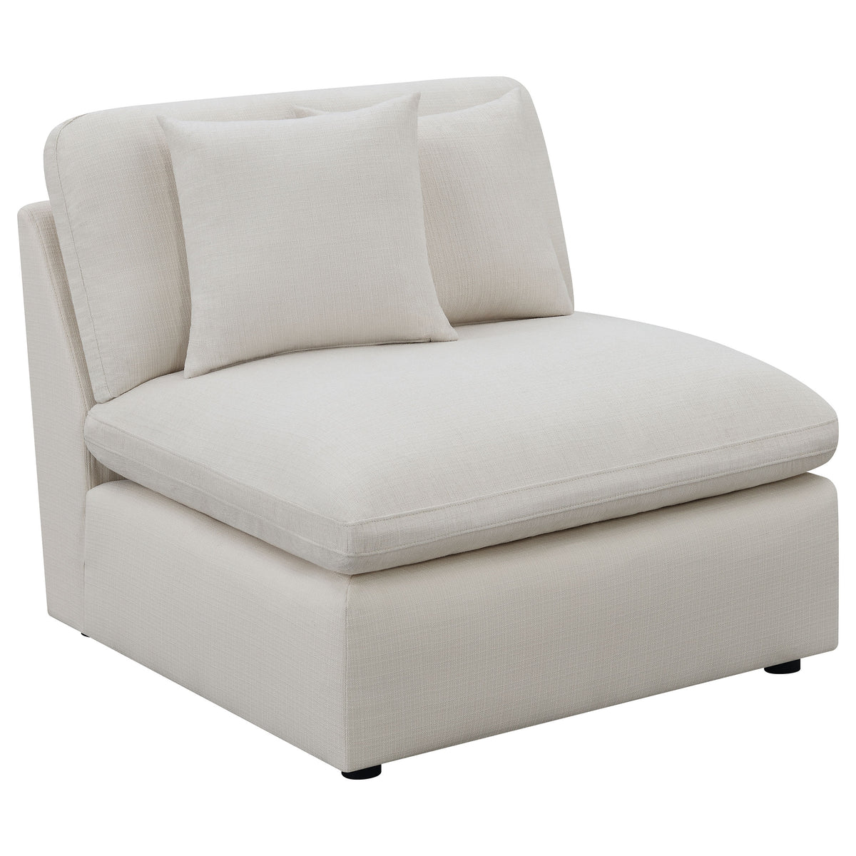Tampa Furniture Outlet - Coaster - Hobson Upholstered Armless Chair Ivory - 551451