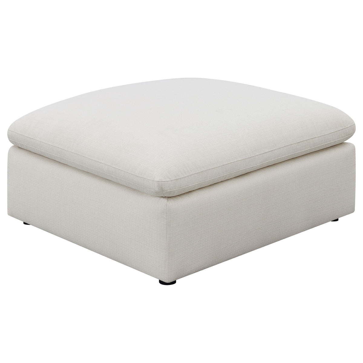 Tampa Furniture Outlet - Coaster - Hobson Square Upholstered Ottoman Ivory - 551453