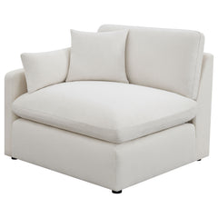 Tampa Furniture Outlet - Coaster - Hobson Upholstered LAF Chair Ivory - 551454LAF