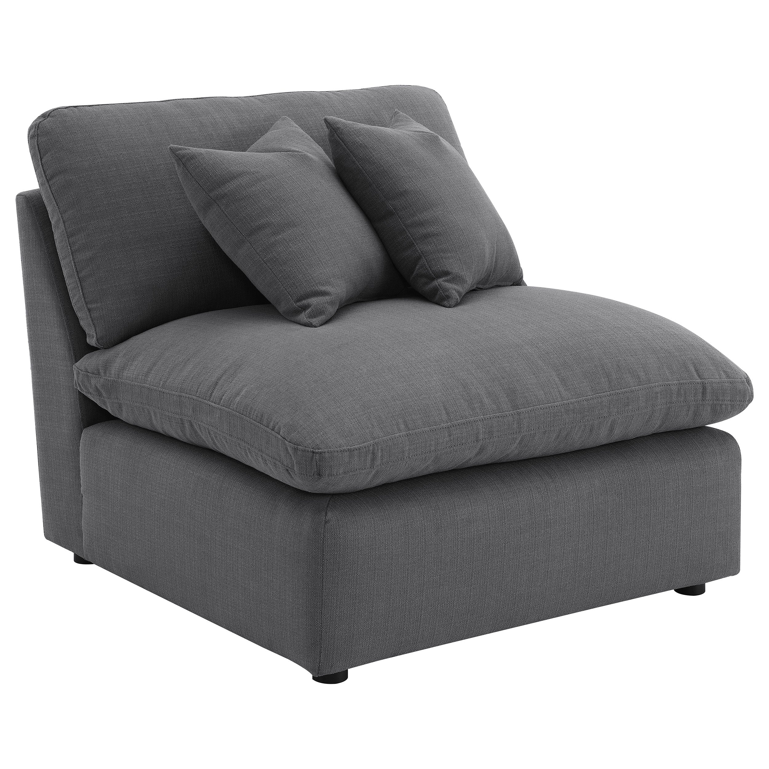 Tampa Furniture Outlet - Coaster - Hobson Upholstered Armless Chair Charcoal - 551455