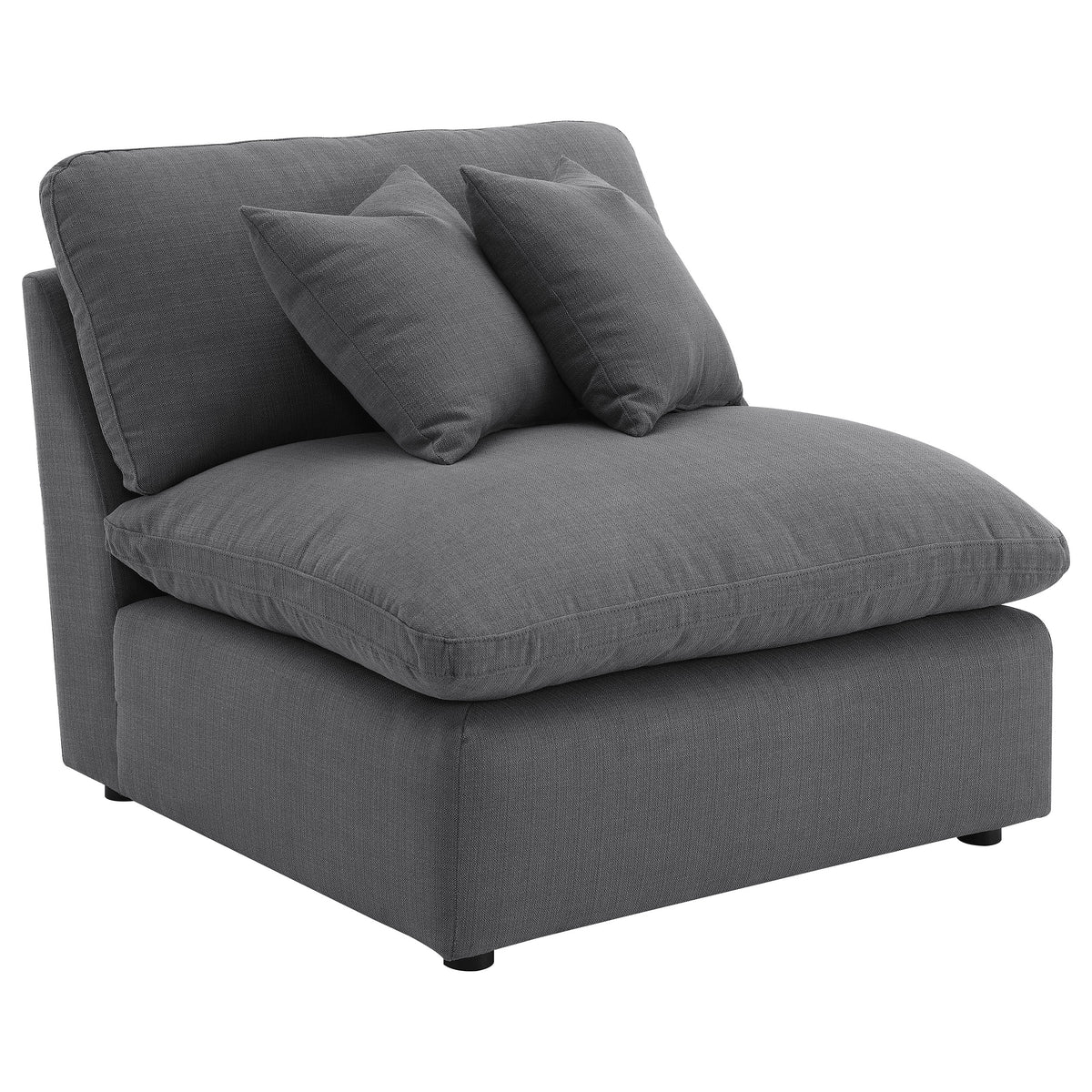 Tampa Furniture Outlet - Coaster - Hobson Upholstered Armless Chair Charcoal - 551455