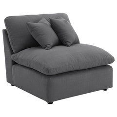 Tampa Furniture Outlet - Coaster - Hobson Upholstered Armless Chair Charcoal - 551455