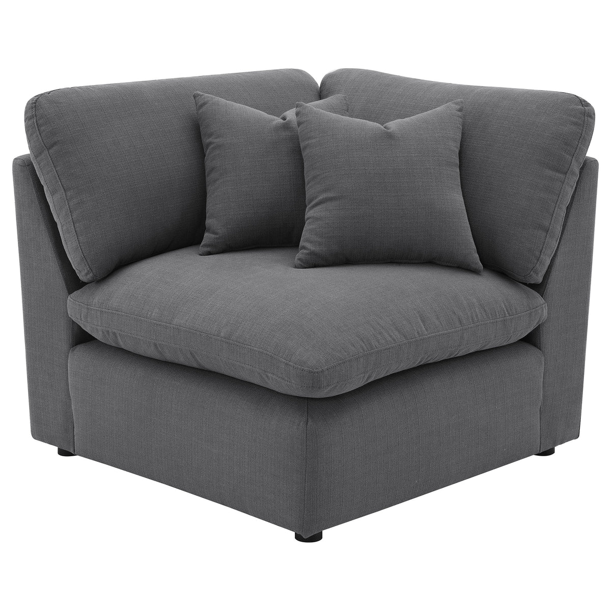 Tampa Furniture Outlet - Coaster - Hobson Upholstered Corner Charcoal - 551456