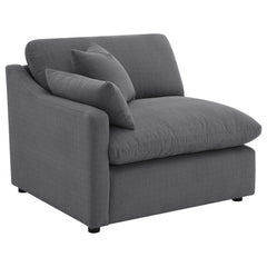 Tampa Furniture Outlet - Coaster - Hobson Upholstered LAF Chair Charcoal - 551458LAF