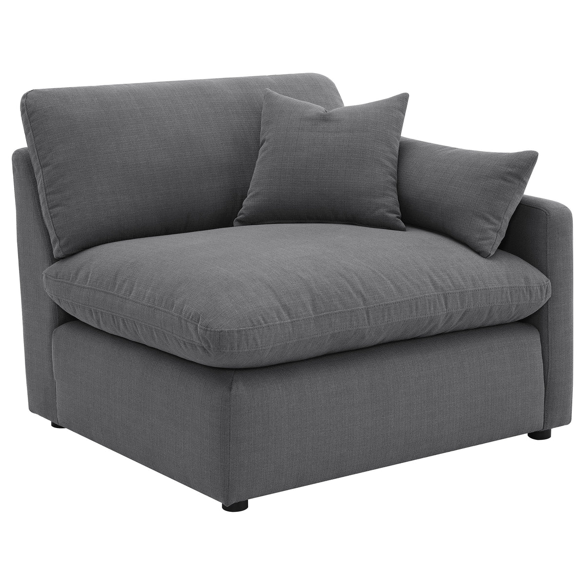 Tampa Furniture Outlet - Coaster - Hobson Upholstered RAF Chair Charcoal - 551458RAF