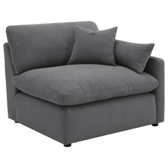 Tampa Furniture Outlet - Coaster - Hobson Upholstered RAF Chair Charcoal - 551458RAF