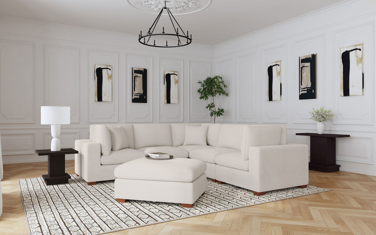Tampa Furniture Outlet - Coaster - Lakeview 6-piece Upholstered Modular Sectional Sofa Ivory - 551461-SETA