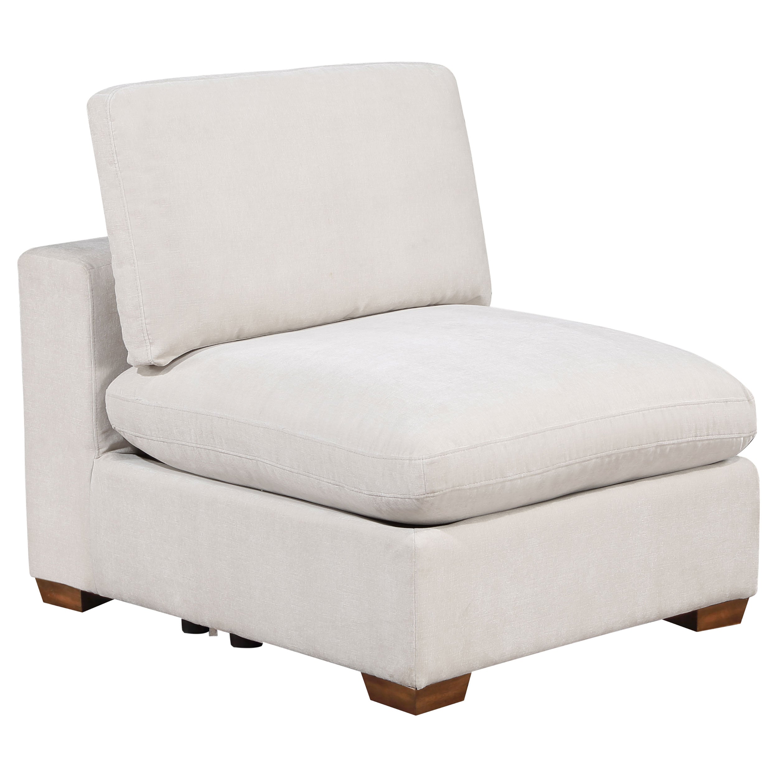 Tampa Furniture Outlet - Coaster - Lakeview Upholstered Armless Chair Ivory - 551461
