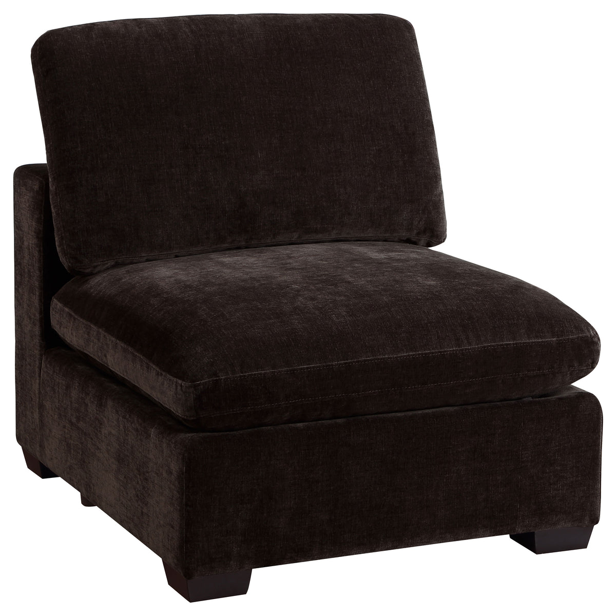 Tampa Furniture Outlet - Coaster - Lakeview Upholstered Armless Chair Dark Chocolate - 551464