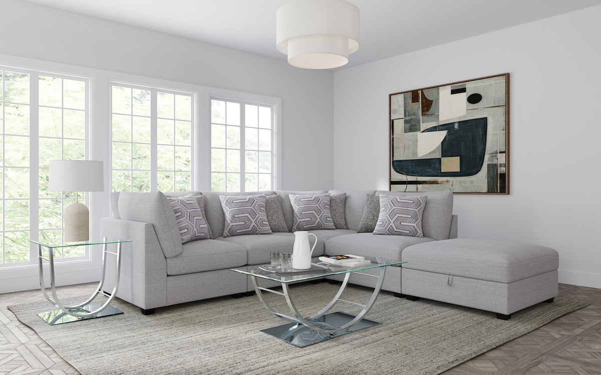 Tampa Furniture Outlet - Coaster - Cambria 5-piece Upholstered Modular Sectional Sofa Grey - 551511-S5B