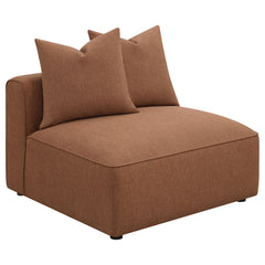 Tampa Furniture Outlet - Coaster - Jennifer Upholstered Armless Chair Terracotta - 551591