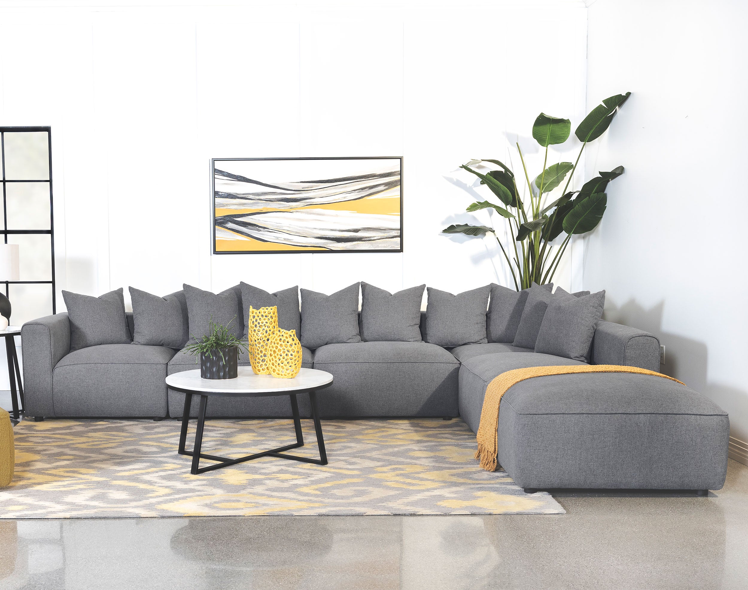 Tampa Furniture Outlet - Coaster - Jennifer 6-piece Upholstered Modular Sectional Grey - 551594-SET