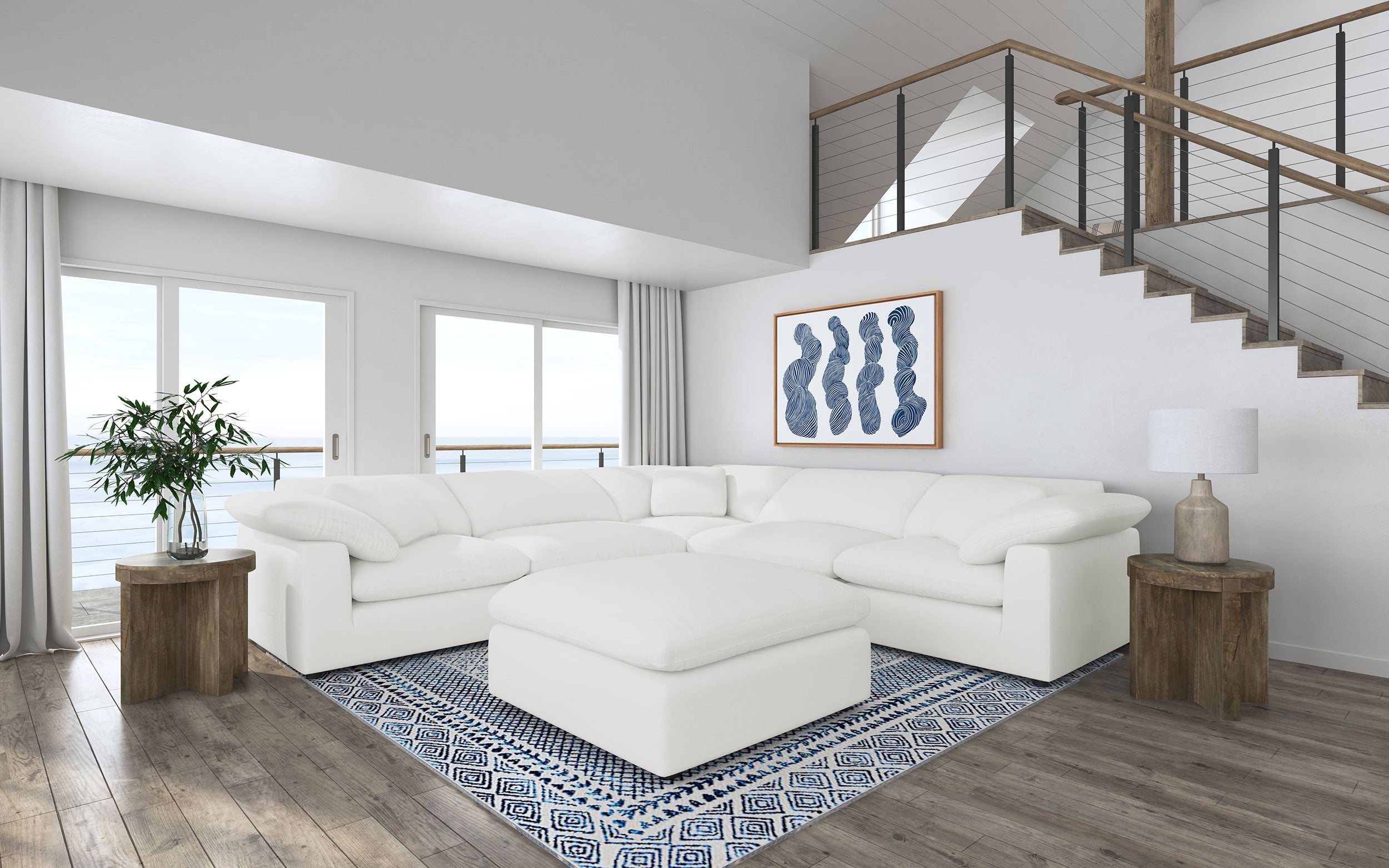 Tampa Furniture Outlet - Coaster - Raleigh 6-piece Boucle Upholstered Modular Sectional Ivory - 551751-SETA