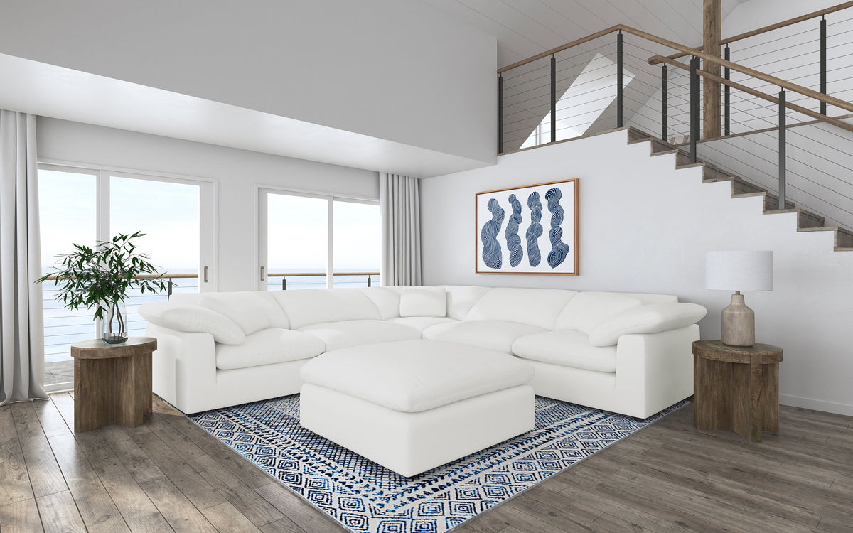 Tampa Furniture Outlet - Coaster - Raleigh 6-piece Boucle Upholstered Modular Sectional Ivory - 551751-SETA