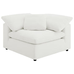 Tampa Furniture Outlet - Coaster - Raleigh Boucle Upholstered Corner Chair Ivory - 551752