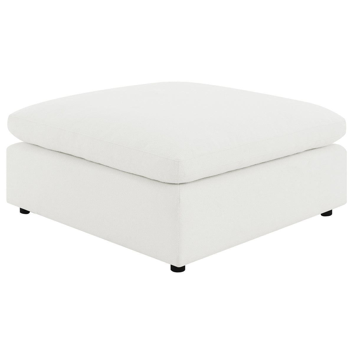 Tampa Furniture Outlet - Coaster - Raleigh Boucle Upholstered Ottoman Ivory - 551753