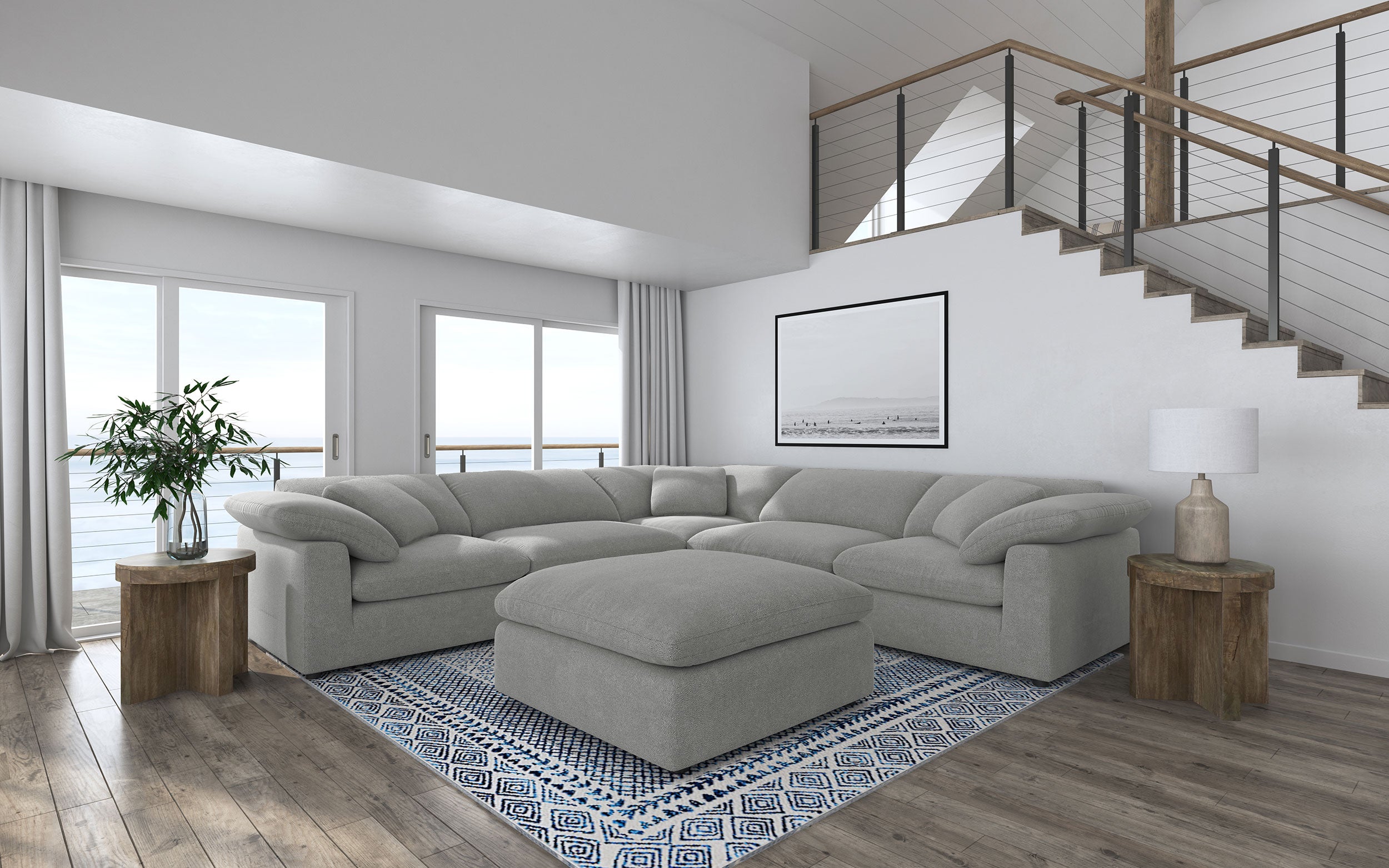 Tampa Furniture Outlet - Coaster - Raleigh 6-piece Boucle Upholstered Modular Sectional Grey - 551754-SETA