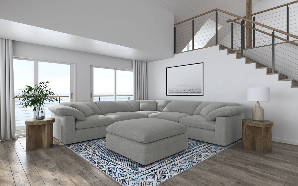 Tampa Furniture Outlet - Coaster - Raleigh 6-piece Boucle Upholstered Modular Sectional Grey - 551754-SETA