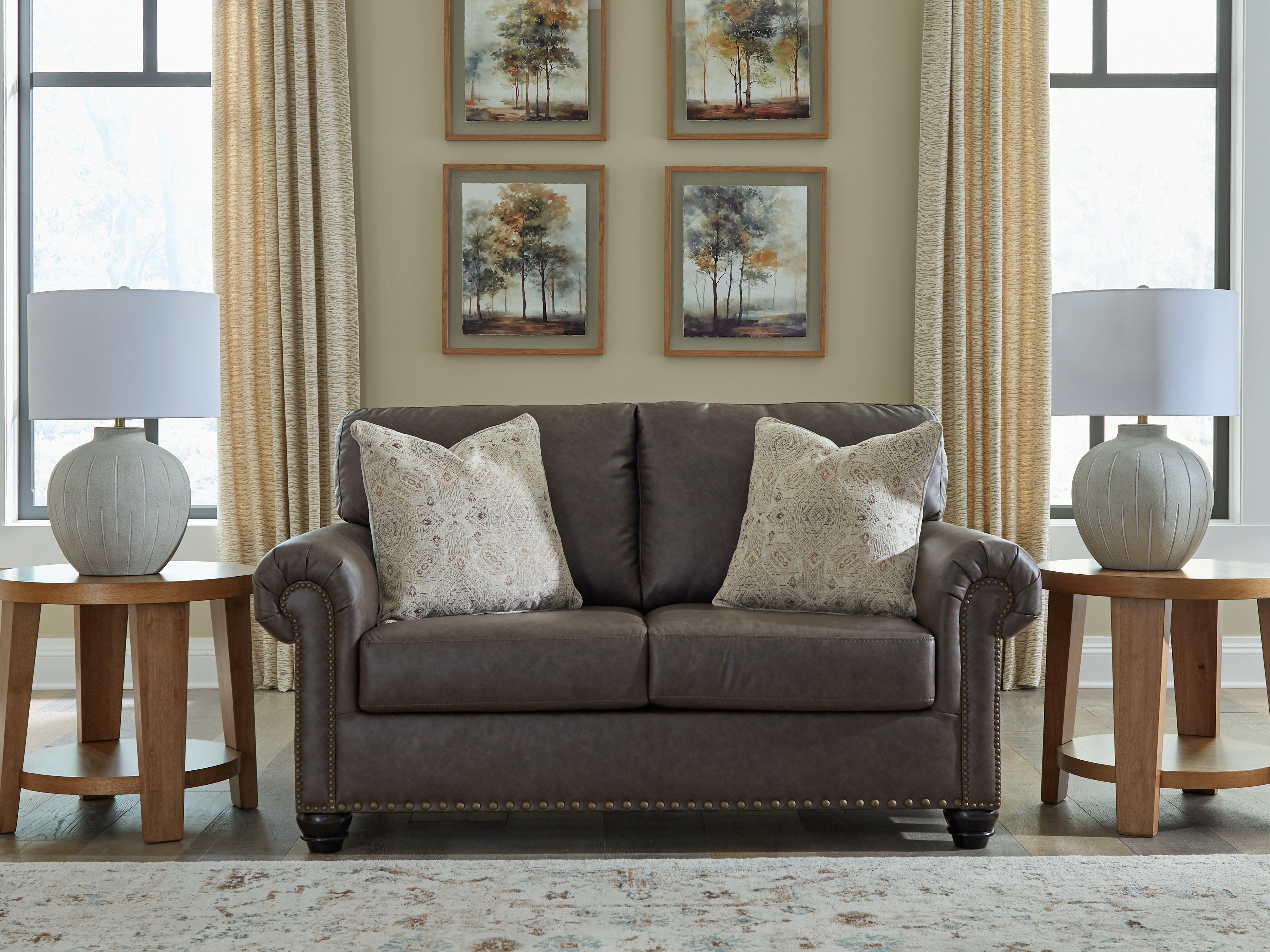 Tampa Furniture Outlet Lutz - Ashley Furniture - Roxmere Living Room - Loveseat / Umber - 5550335