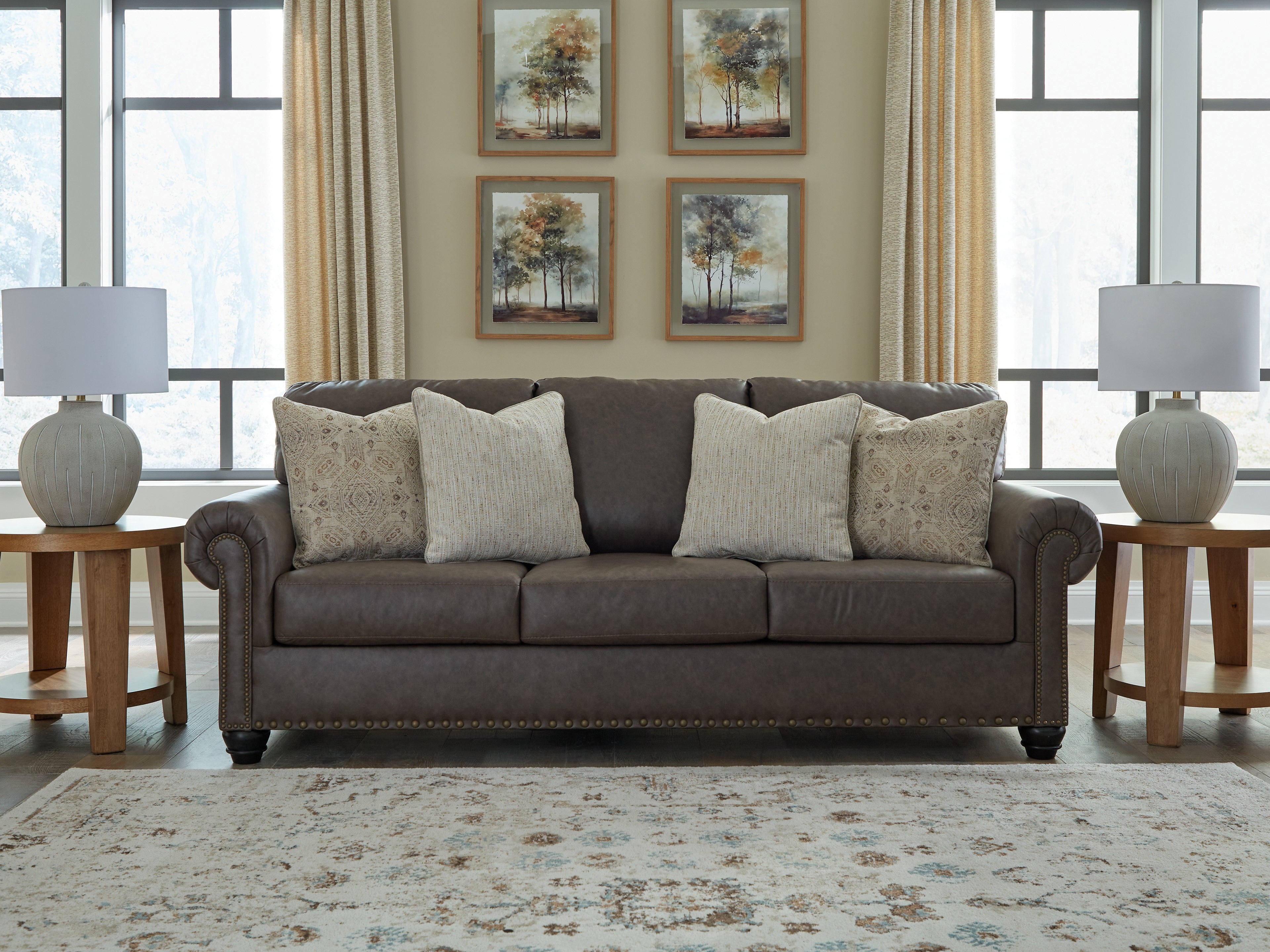 Tampa Furniture Outlet Lutz - Ashley Furniture - Roxmere Living Room - Sofa / Umber - 5550338