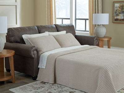 Tampa Furniture Outlet Lutz - Ashley Furniture - Roxmere Living Room - Queen Sofa Sleeper / Umber - 5550339