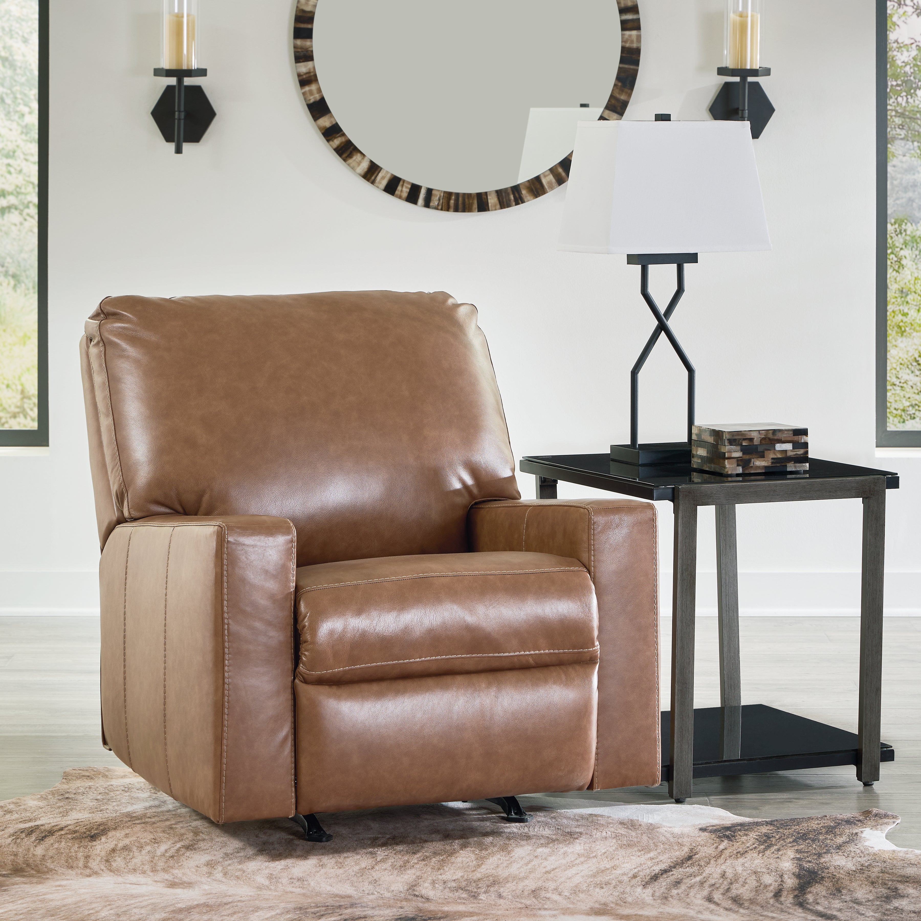 Tampa Furniture Outlet Lutz - Ashley Furniture - Bolsena Living Room - Rocker Recliner / Caramel - 5560325