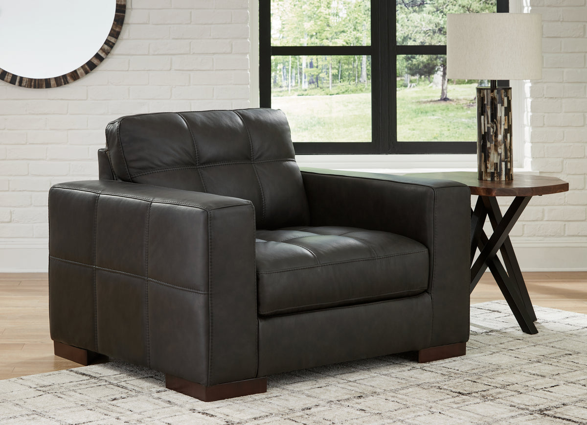 Tampa Furniture Outlet Lutz - Ashley Furniture - Luigi Living Room - Chair and a Half / Thunder - 5650623