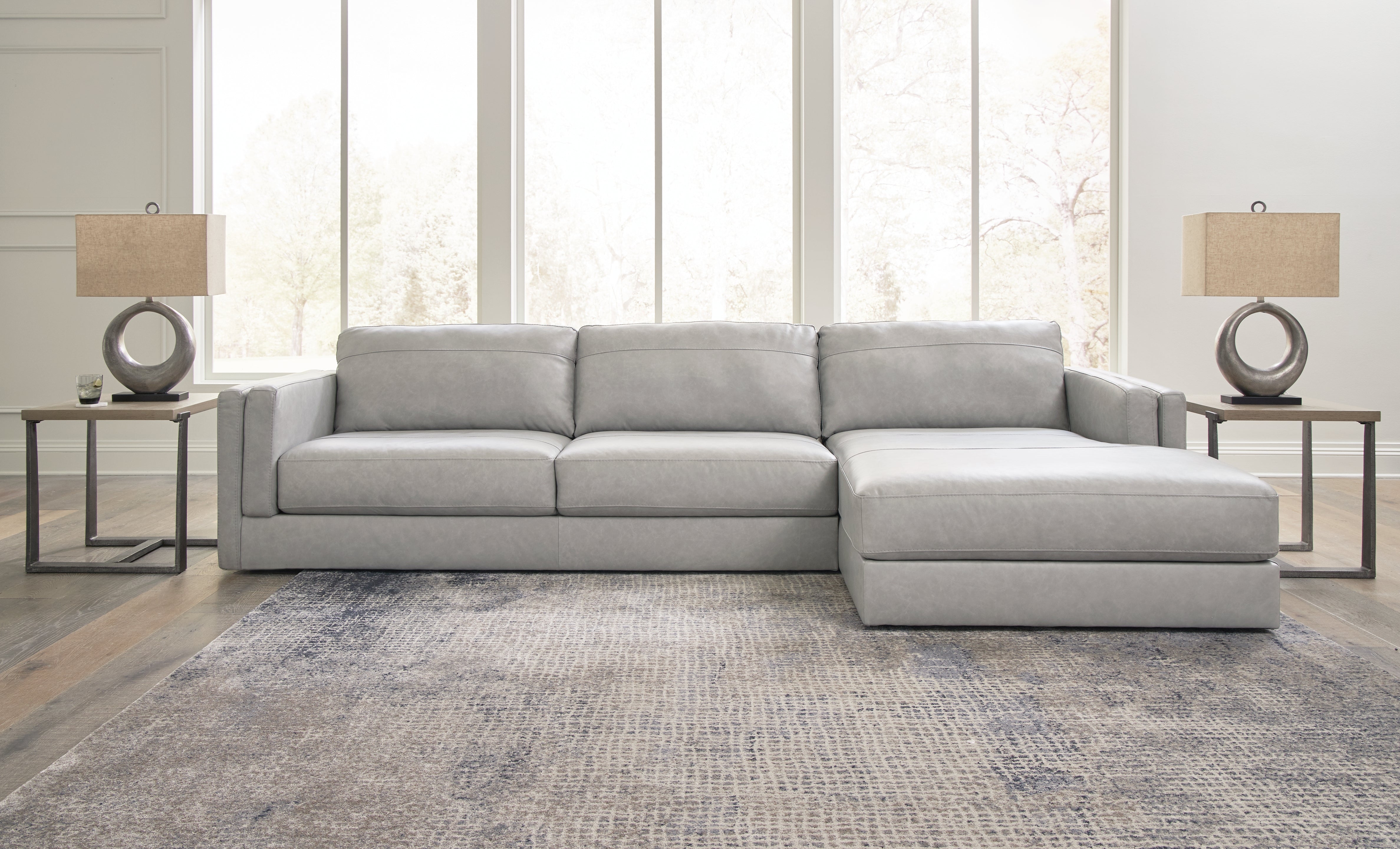 Tampa Furniture Outlet Lutz - Ashley Furniture - Amiata Sectional - LAF 2-Piece Sectional with Chaise / Glacier - 57404S2