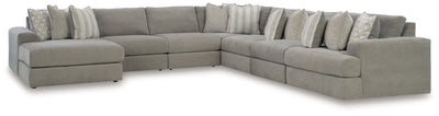 Tampa Furniture Outlet Lutz - Ashley Furniture - Avaliyah Sectional - RAF 7-Piece Sectional with Chaise / Ash - 58103S9