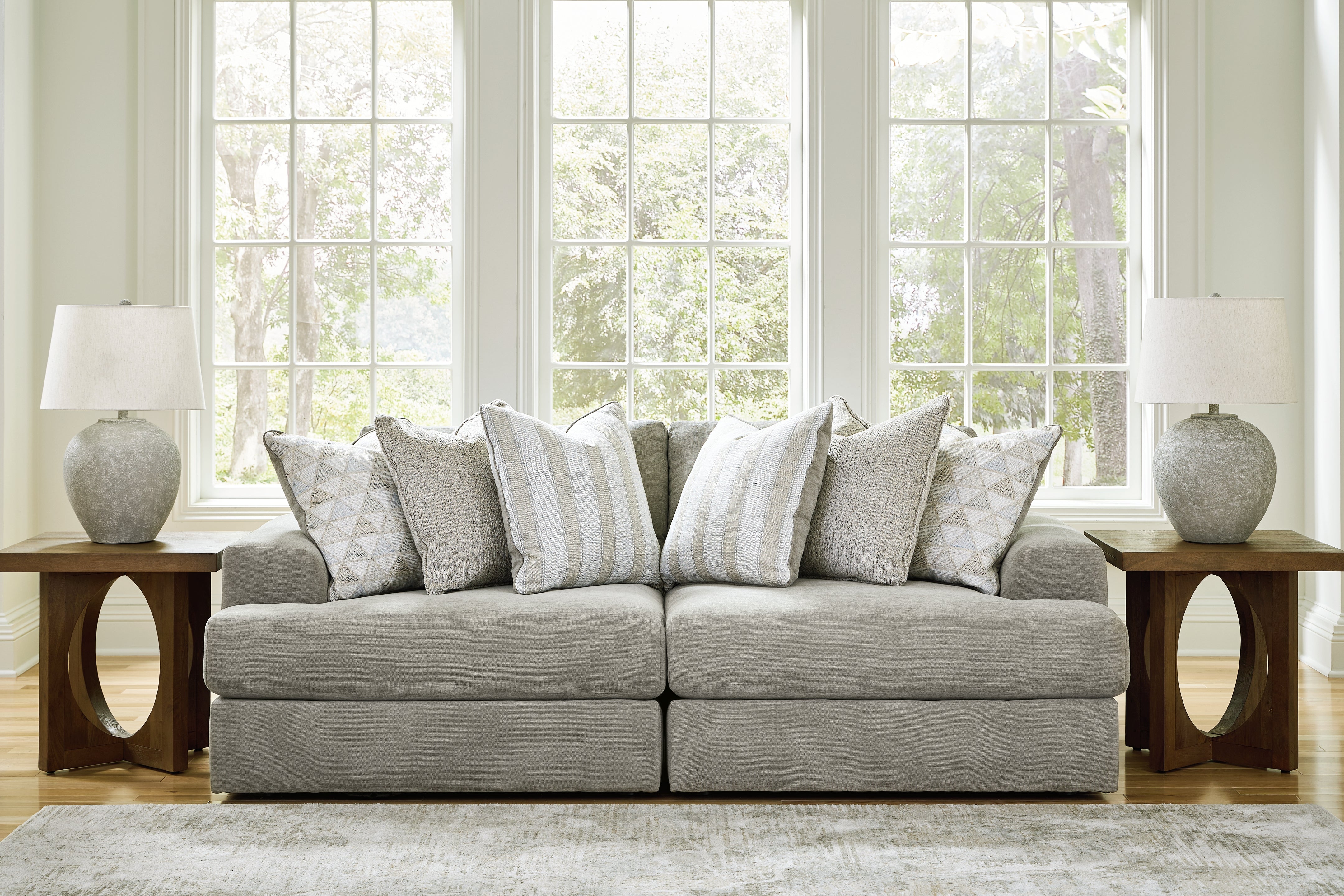 Tampa Furniture Outlet Lutz - Ashley Furniture - Avaliyah Sectional - RAF 2-Piece Sectional Loveseat / Ash - 58103S1
