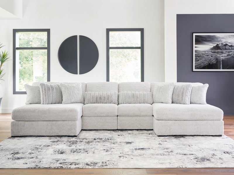 Tampa Furniture Outlet Lutz - Ashley Furniture - Cuddle Plush Sectional - 4-Piece Sectional with Chaise / Arctic - PC59106S4