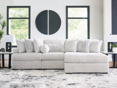 Tampa Furniture Outlet Lutz - Ashley Furniture - Cuddle Plush Sectional - RAF 10-Piece Sectional / Arctic - PC59106S10