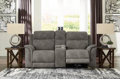 Tampa Furniture Outlet Lutz - Ashley Furniture - Next-Gen DuraPella Living Room - PWR REC Loveseat/CON/ADJ HDRST / Slate - 5930118