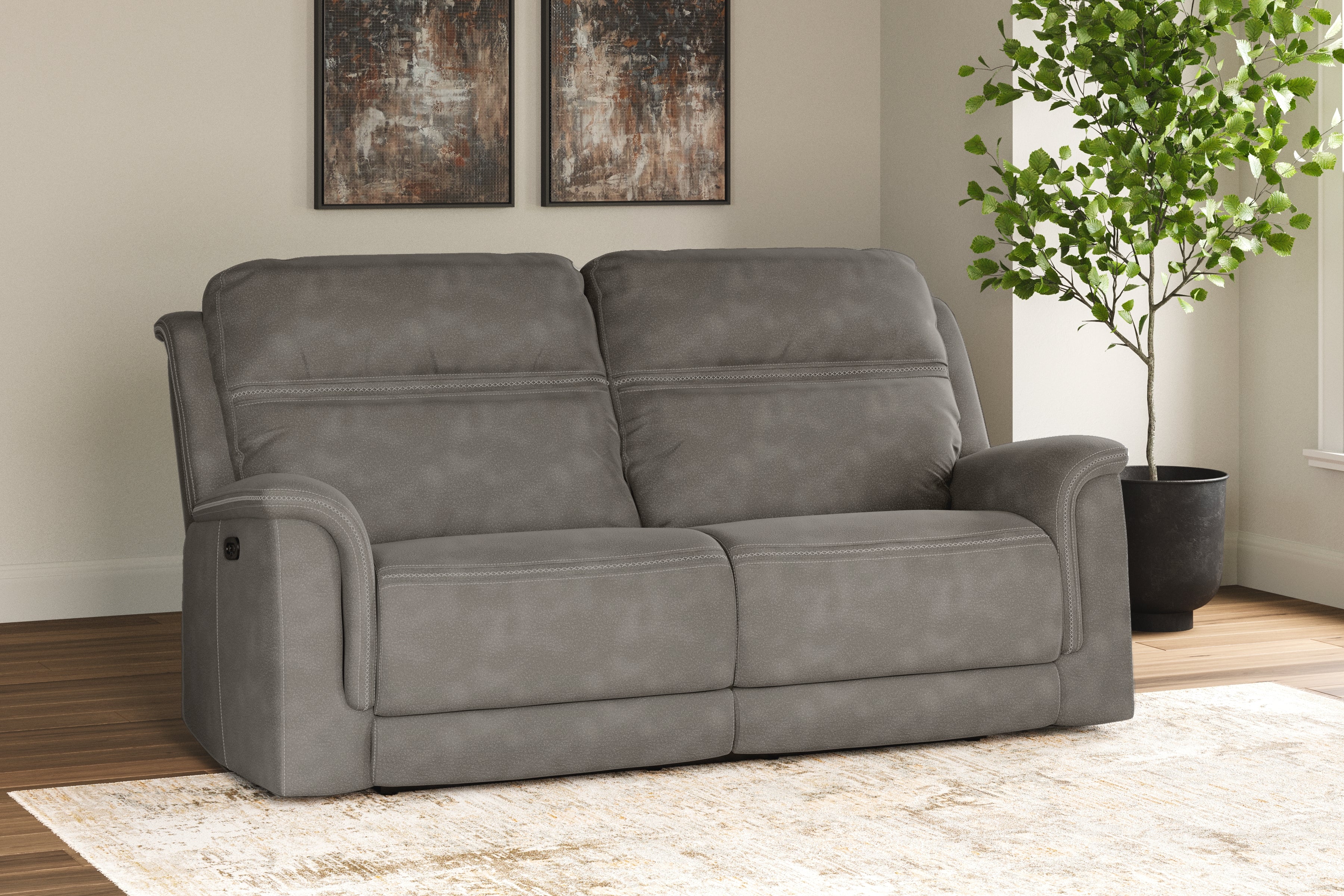 Tampa Furniture Outlet Lutz - Ashley Furniture - Next-Gen DuraPella Living Room - 2 Seat PWR REC Sofa ADJ HDREST / Slate - 5930147