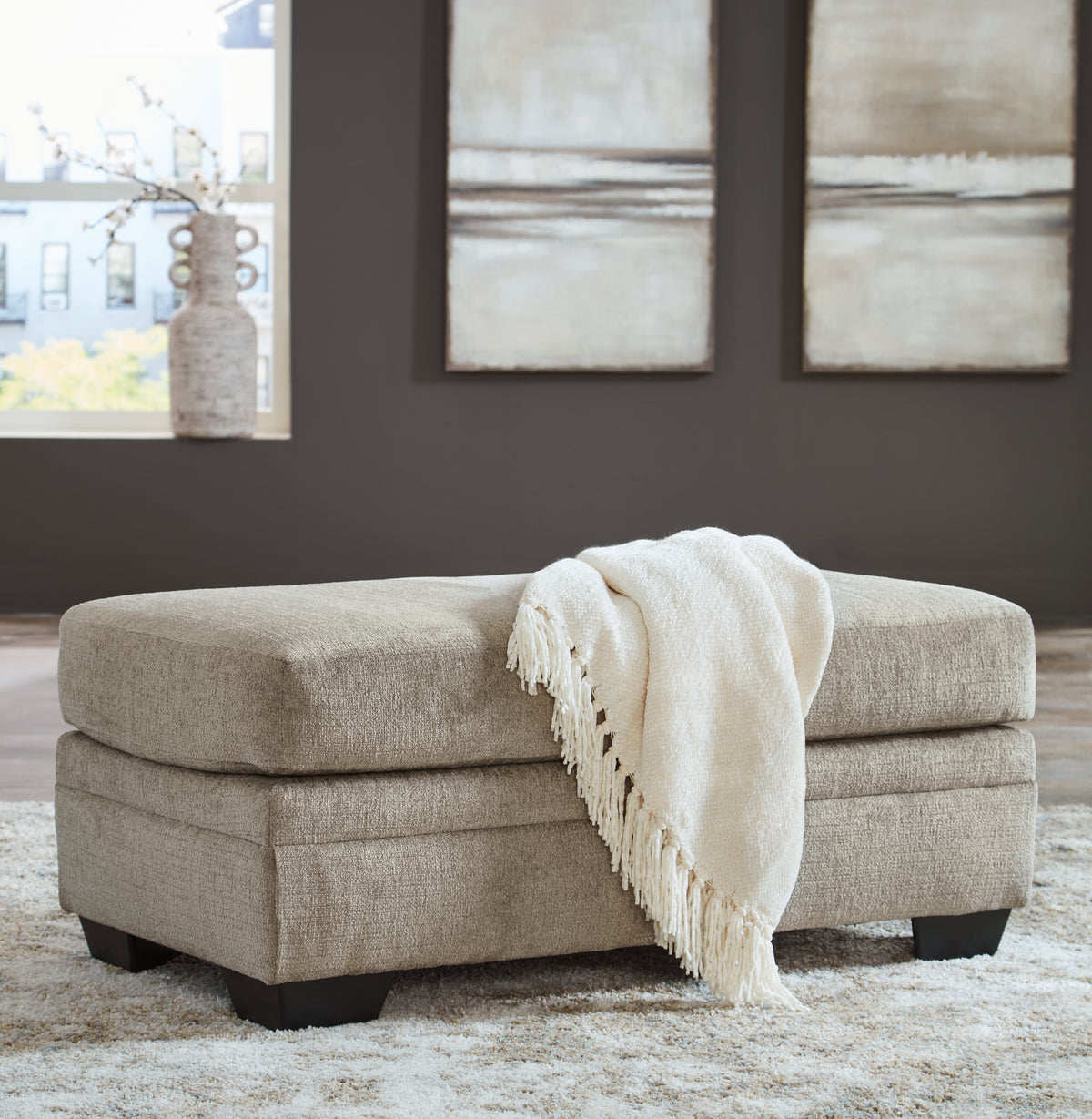 Tampa Furniture Outlet Lutz - Ashley Furniture - Stonemeade Living Room - Ottoman / Taupe - 5950414