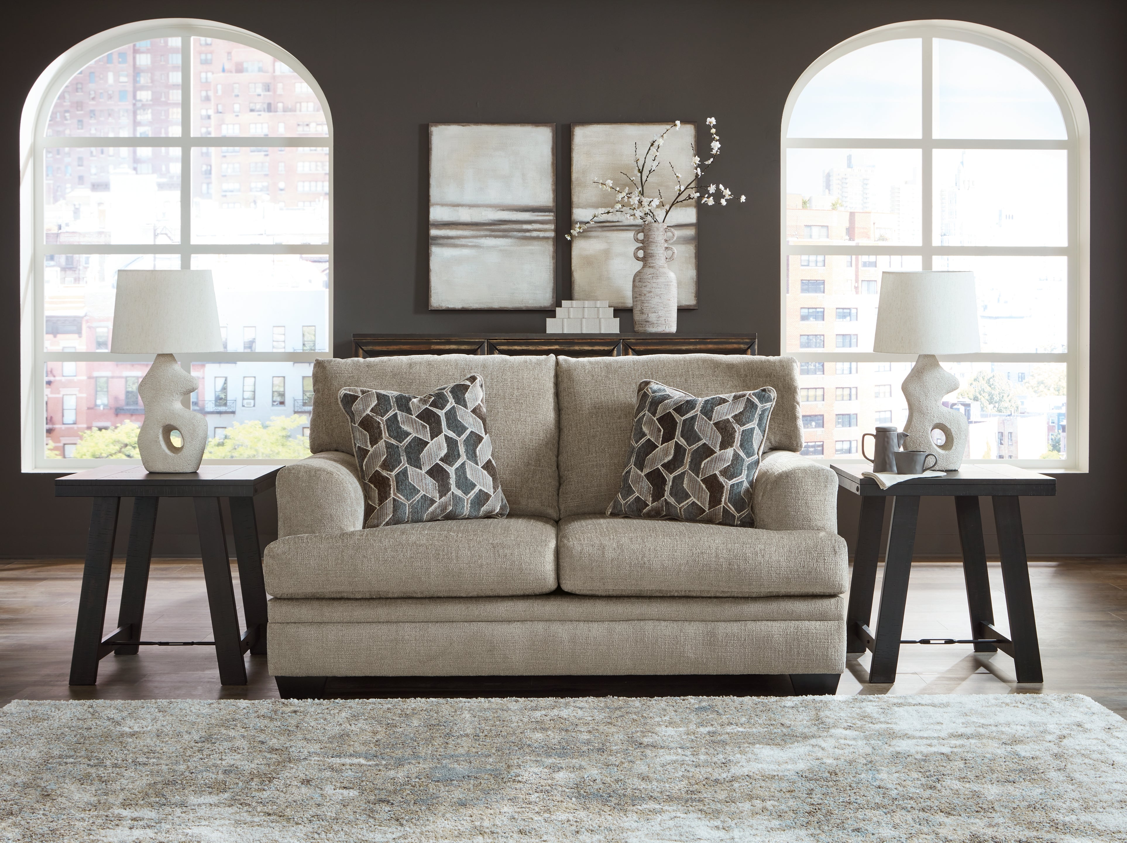 Tampa Furniture Outlet Lutz - Ashley Furniture - Stonemeade Living Room - Loveseat / Taupe - 5950435