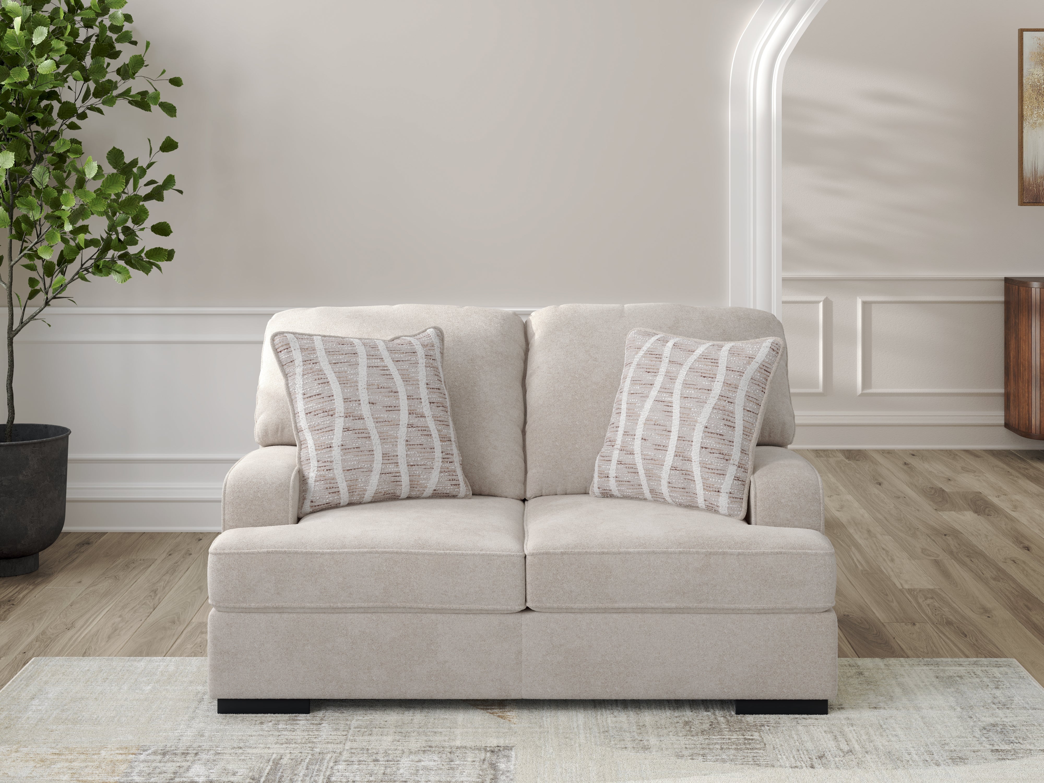 Tampa Furniture Outlet Lutz - Ashley Furniture - High Profile Living Room - Loveseat / Taupe - 5990235