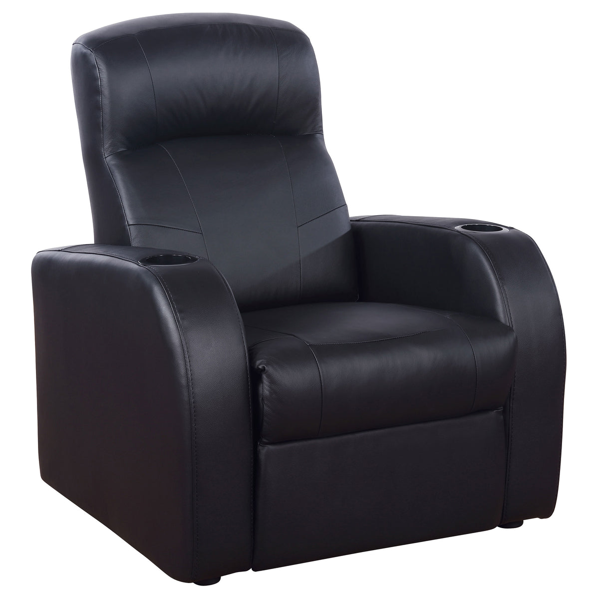 Tampa Furniture Outlet - Coaster - Cyrus Upholstered Track Arm Recliner Black - 600001
