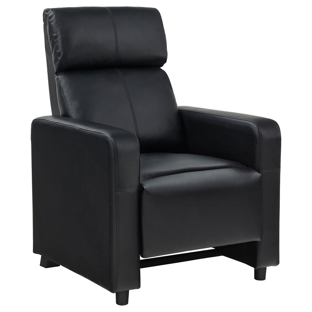 Tampa Furniture Outlet - Coaster - Toohey Upholstered Home Theater Push Back Recliner Black - 600181