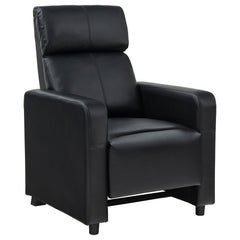 Tampa Furniture Outlet - Coaster - Toohey Upholstered Home Theater Push Back Recliner Black - 600181