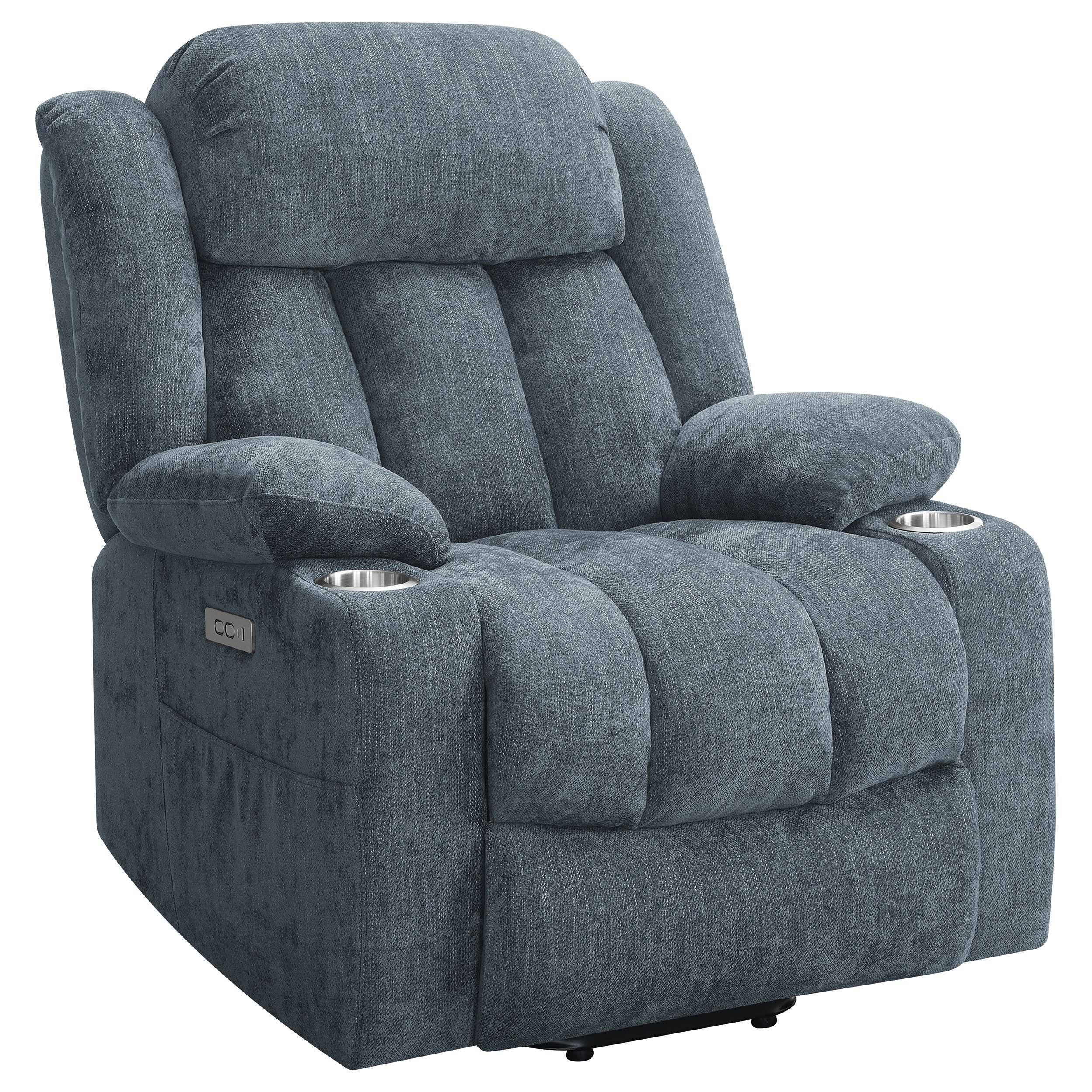 Tampa Furniture Outlet - Coaster - Houston Upholstered Power Lift Recliner Slate Blue - 602294P