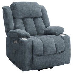 Tampa Furniture Outlet - Coaster - Houston Upholstered Power Lift Recliner Slate Blue - 602294P