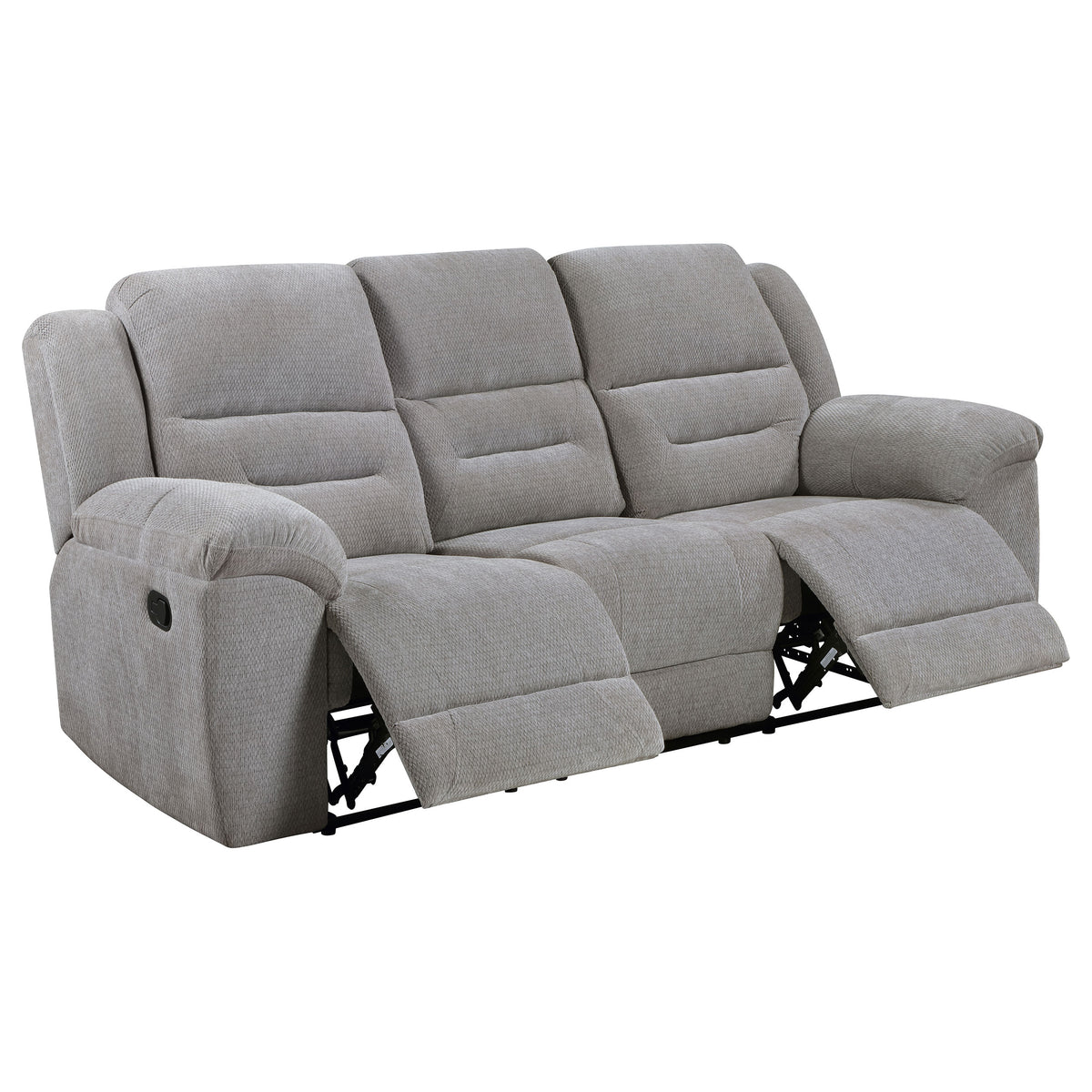 Tampa Furniture Outlet - Coaster - Gilson Chenille Upholstered Reclining Sofa Grey - 602551