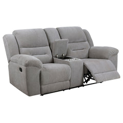 Tampa Furniture Outlet - Coaster - Gilson Chenille Upholstered Reclining Loveseat Grey - 602552