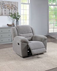 Gilson Chenille Upholstered Glider Recliner Chair Grey
