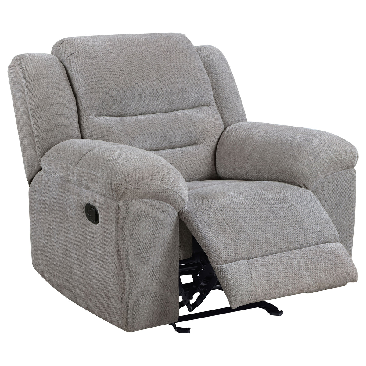 Tampa Furniture Outlet - Coaster - Gilson Chenille Upholstered Glider Recliner Chair Grey - 602553