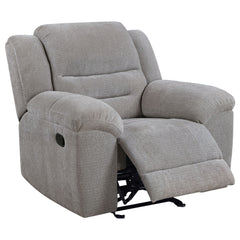 Tampa Furniture Outlet - Coaster - Gilson Chenille Upholstered Glider Recliner Chair Grey - 602553