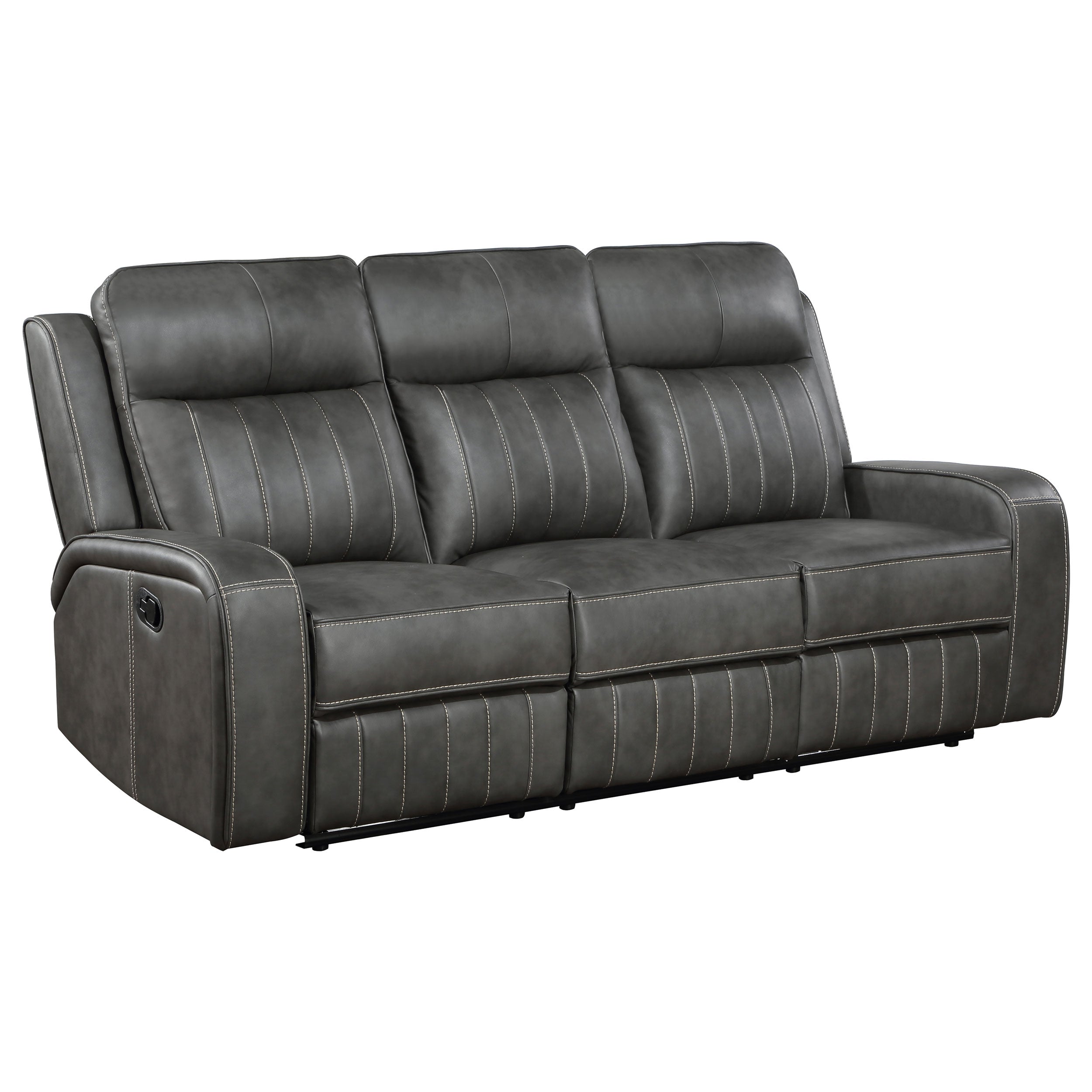 Tampa Furniture Outlet - Coaster - Raelynn Upholstered Track Arm Motion Sofa Grey - 603191