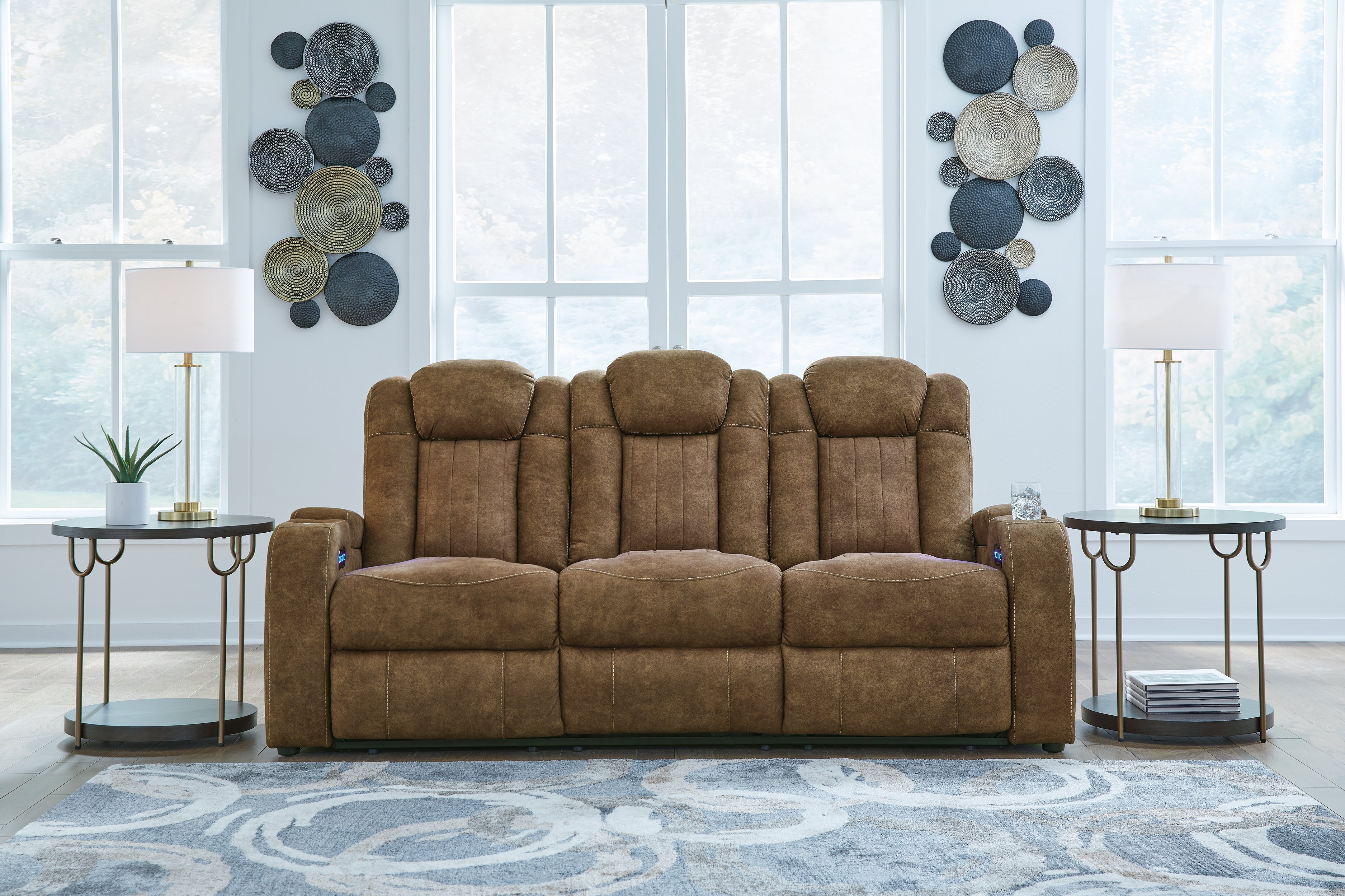 Tampa Furniture Outlet Lutz - Ashley Furniture - Wolfridge Living Room - PWR REC Sofa with ADJ Headrest / Brindle - 6070315