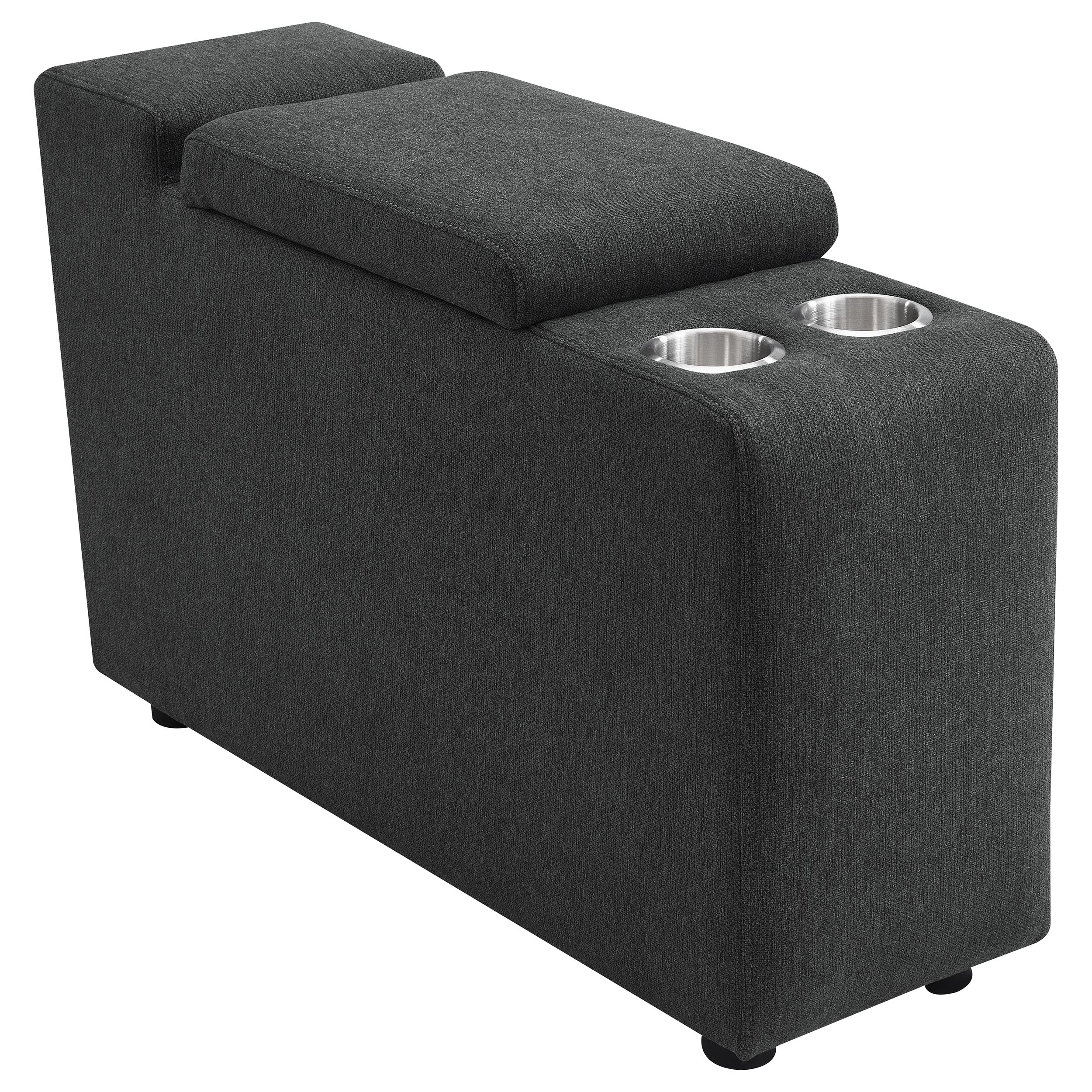Tampa Furniture Outlet - Coaster - Collins Upholstered Modular Storage Console Dark Grey - 609530CON